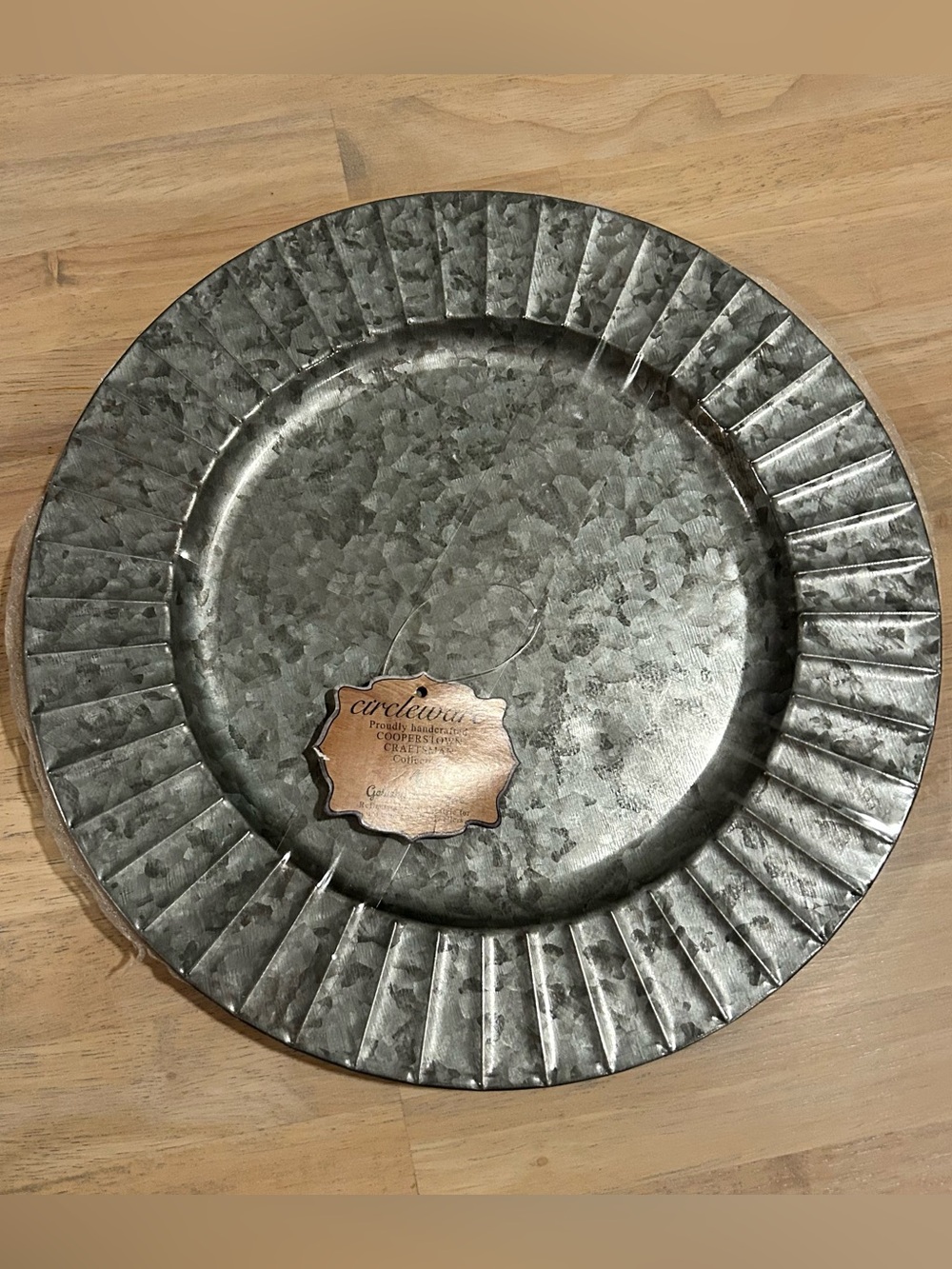 Galvanized Metal Charger Plate - Silver Finish